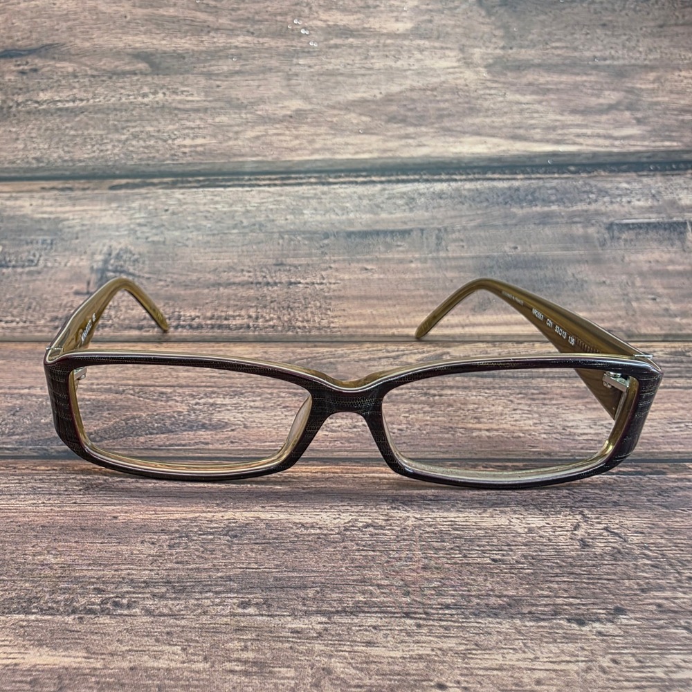 Nina Ricci NR2551 C01 Brown Olive Rectangle Eyeglass Frames France 53-13-135